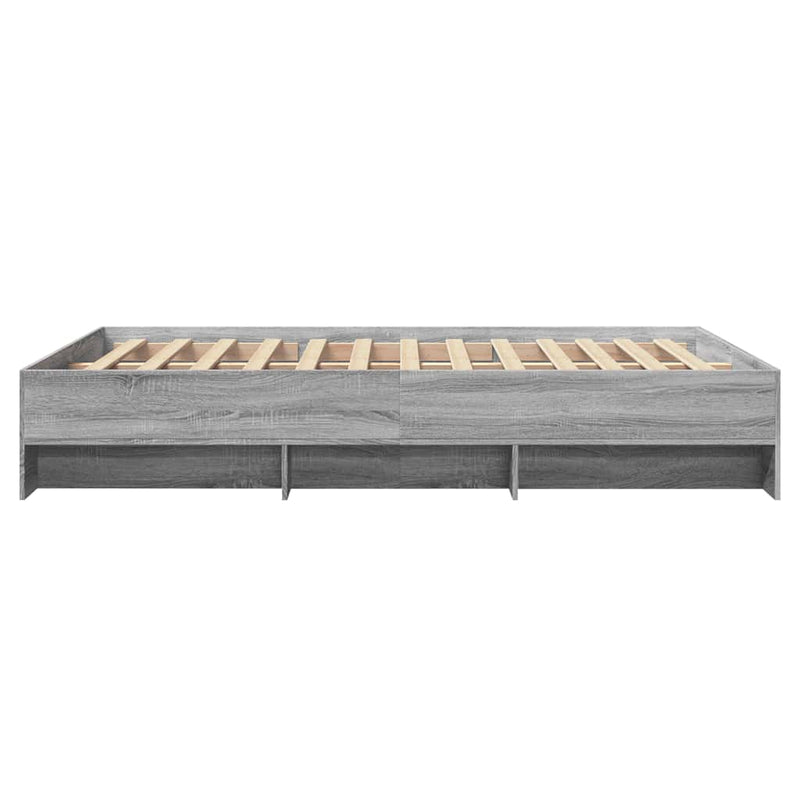 Cadru de pat, gri sonoma, 140x190 cm, lemn prelucrat