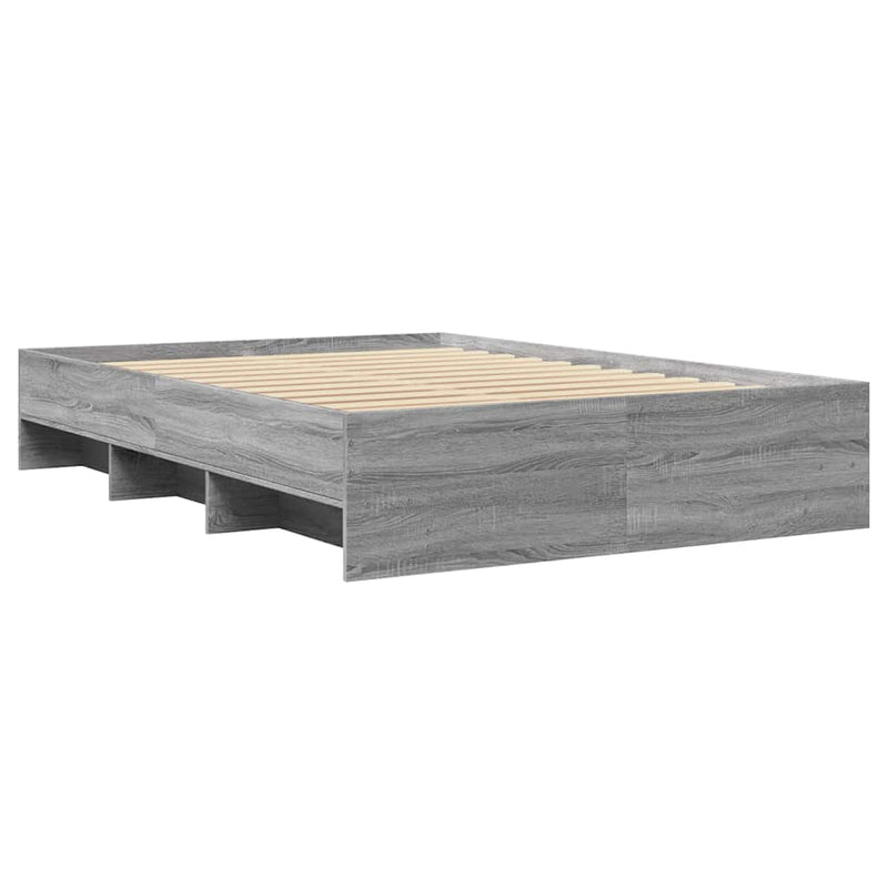 Cadru de pat, gri sonoma, 140x190 cm, lemn prelucrat