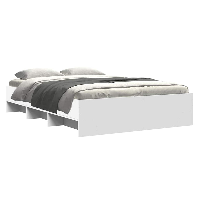 Cadru de pat, alb, 120x190 cm, lemn prelucrat