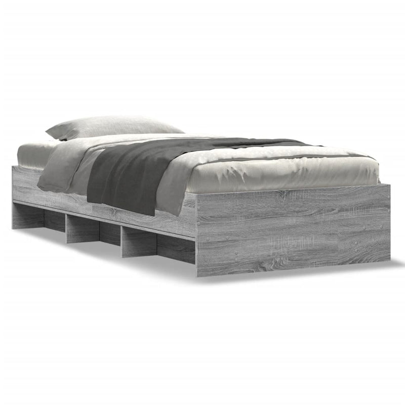 Cadru de pat, gri sonoma, 90x190 cm, lemn prelucrat