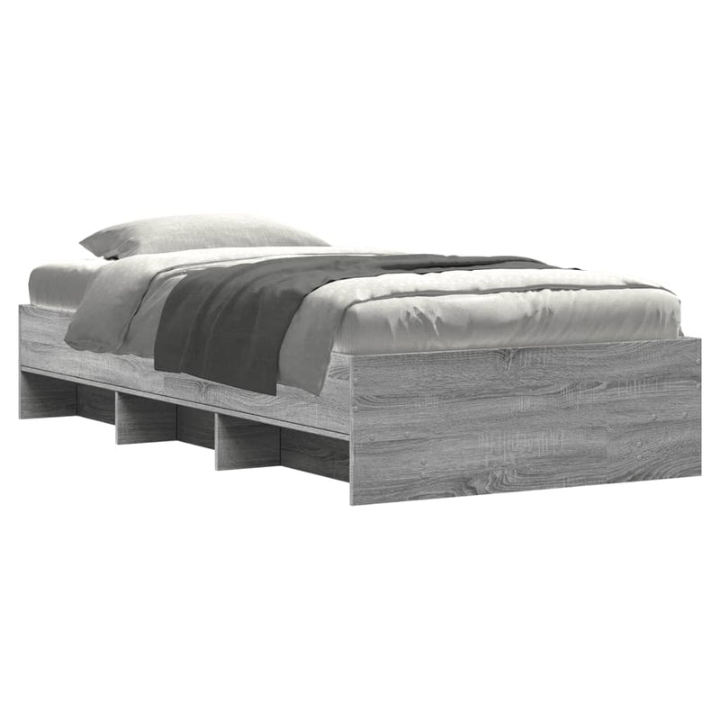 Cadru de pat, gri sonoma, 90x190 cm, lemn prelucrat