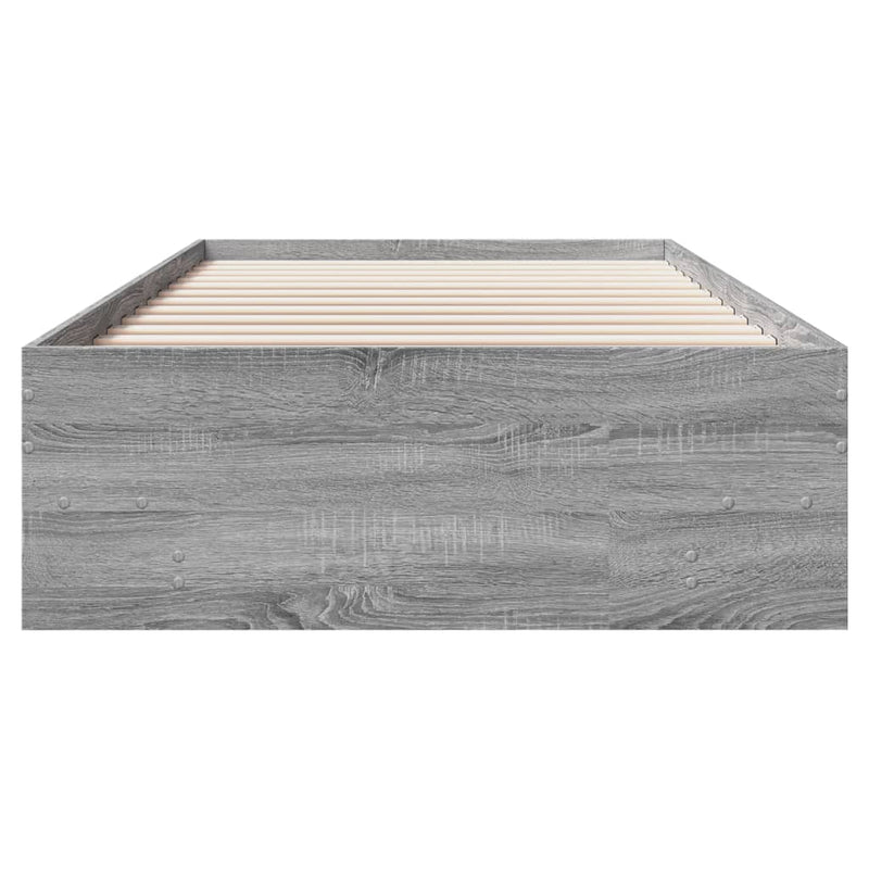 Cadru de pat, gri sonoma, 90x190 cm, lemn prelucrat