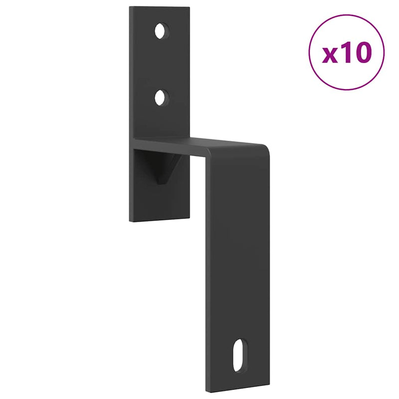 Set feronerie pentru uși glisante, negru, 305 cm, oțel