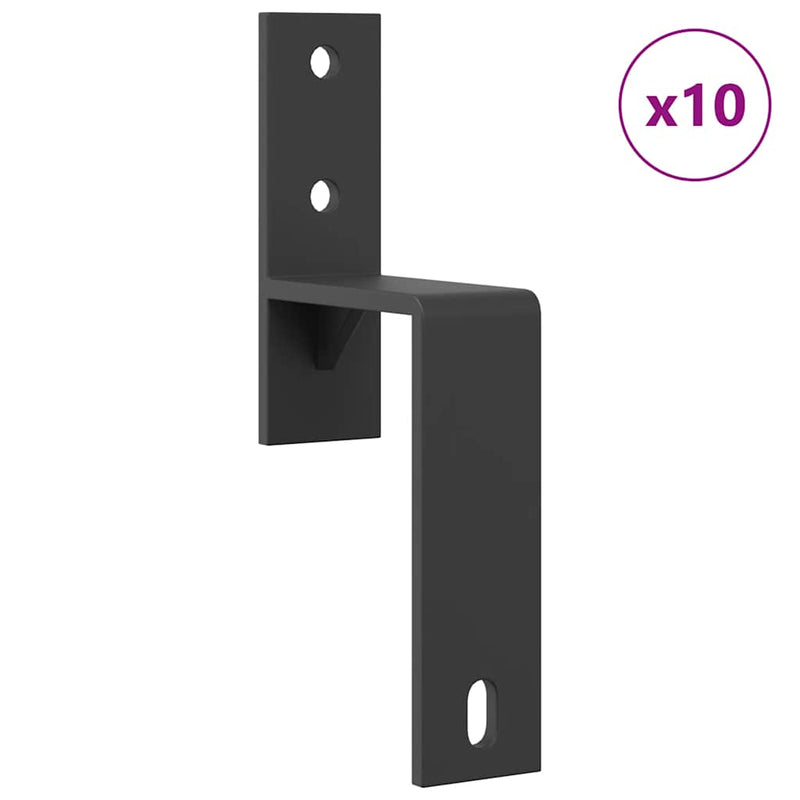 Set feronerie pentru uși glisante, negru, 305 cm, oțel