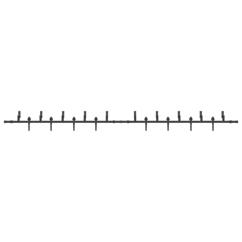 Set feronerie pentru uși glisante, negru, 427 cm, oțel
