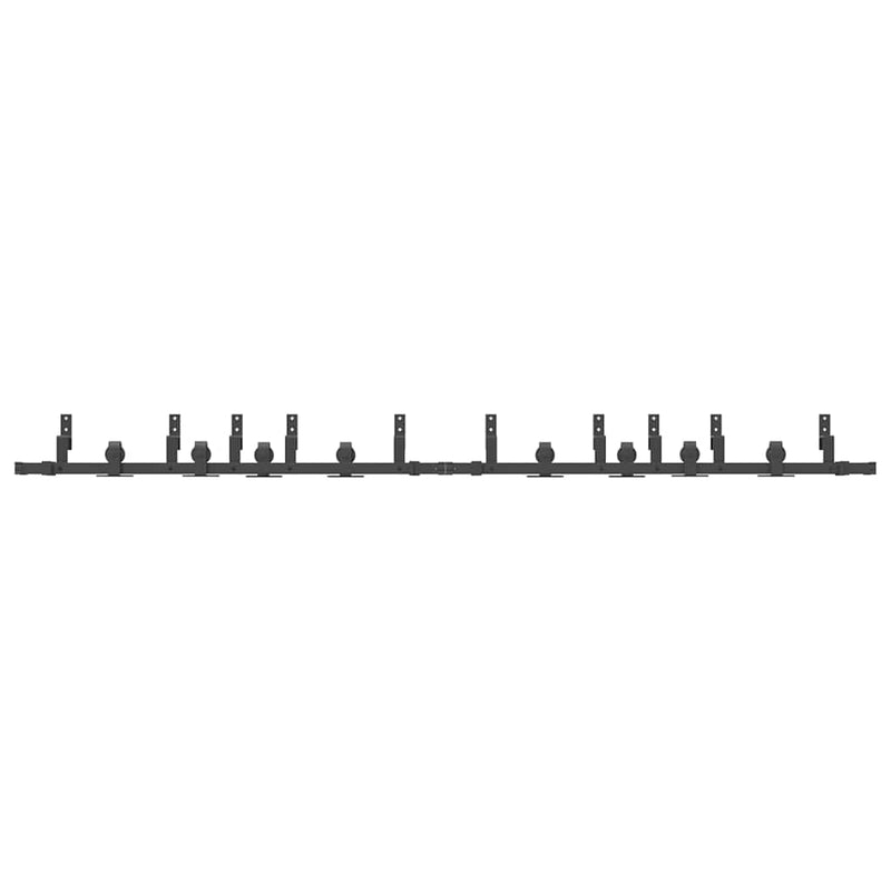 Set feronerie pentru uși glisante, negru, 305 cm, oțel
