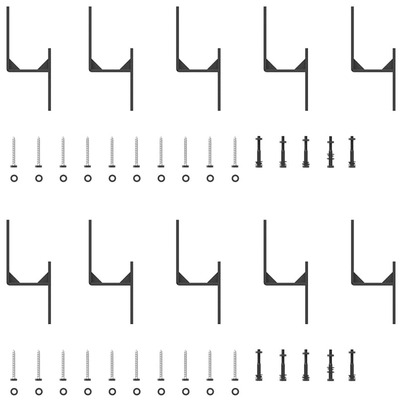 Set feronerie pentru uși glisante, negru, 305 cm, oțel