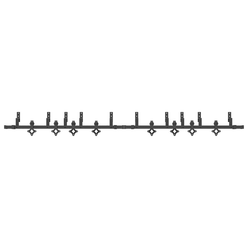 Set feronerie pentru uși glisante, negru, 305 cm, oțel