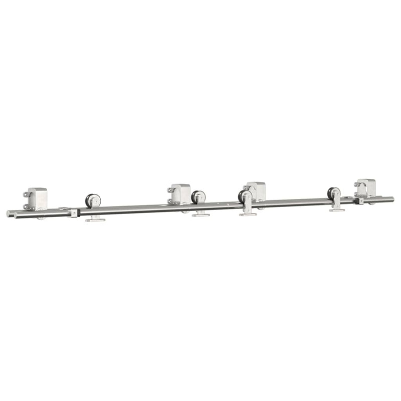 Set piese pentru ușă glisantă, argintiu, 183 cm oțel inoxidabil