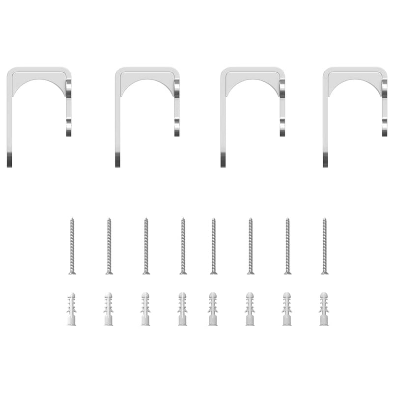 Set piese pentru ușă glisantă, argintiu, 183 cm oțel inoxidabil