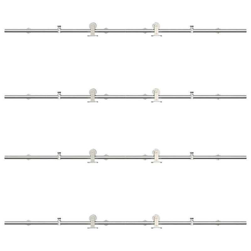Set piese pentru ușă glisantă, argintiu, 366 cm oțel inoxidabil