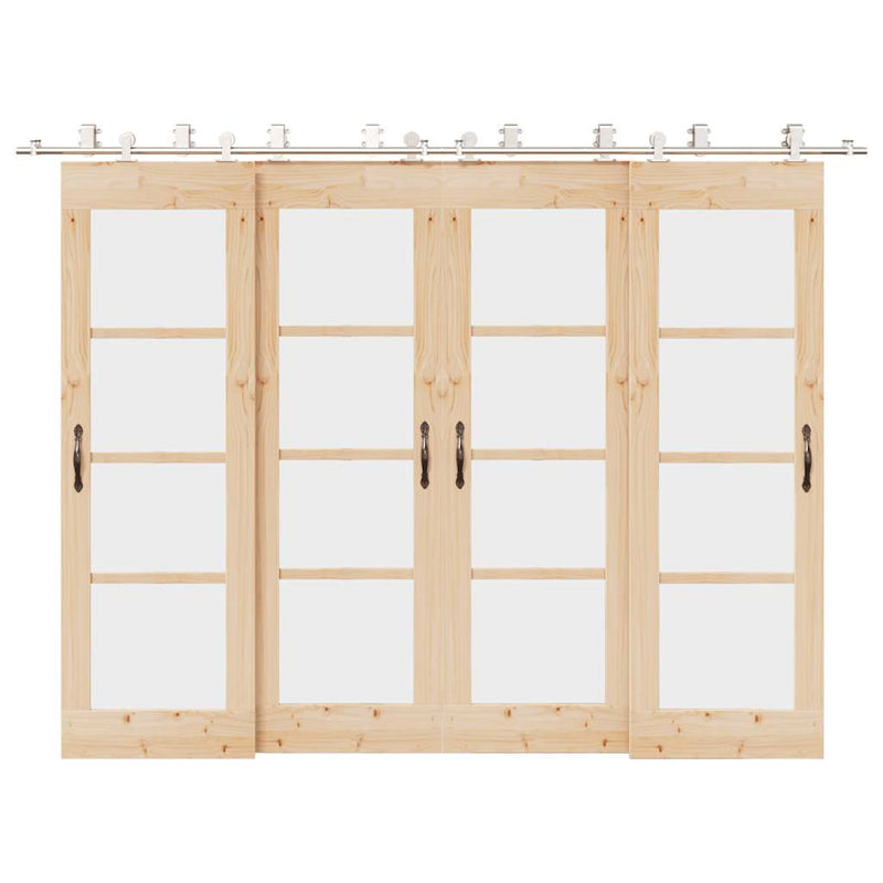 Set piese pentru ușă glisantă, argintiu, 366 cm oțel inoxidabil