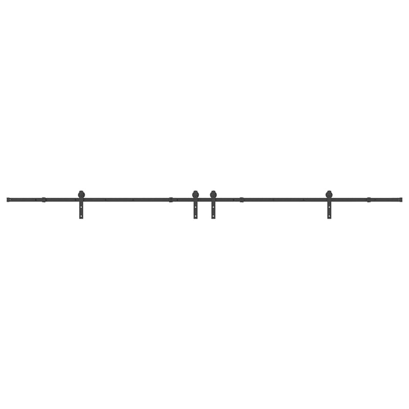 Set feronerie pentru uși glisante, negru, 400 cm, oțel