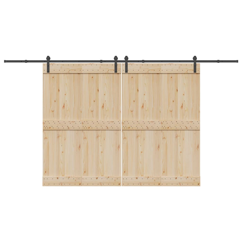 Set feronerie pentru uși glisante, negru, 400 cm, oțel