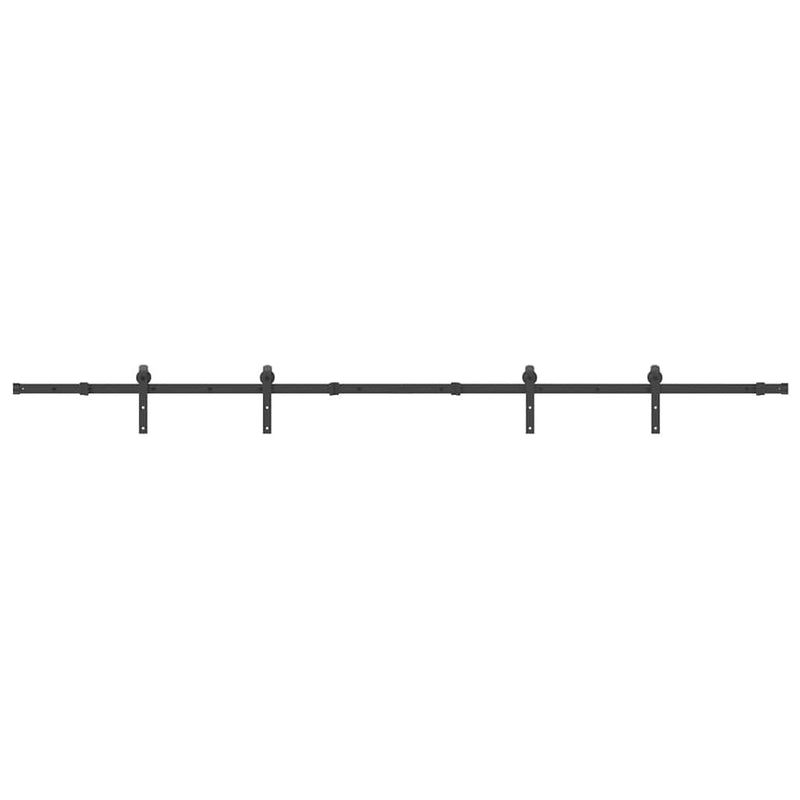 Set feronerie pentru uși glisante, negru, 305 cm, oțel