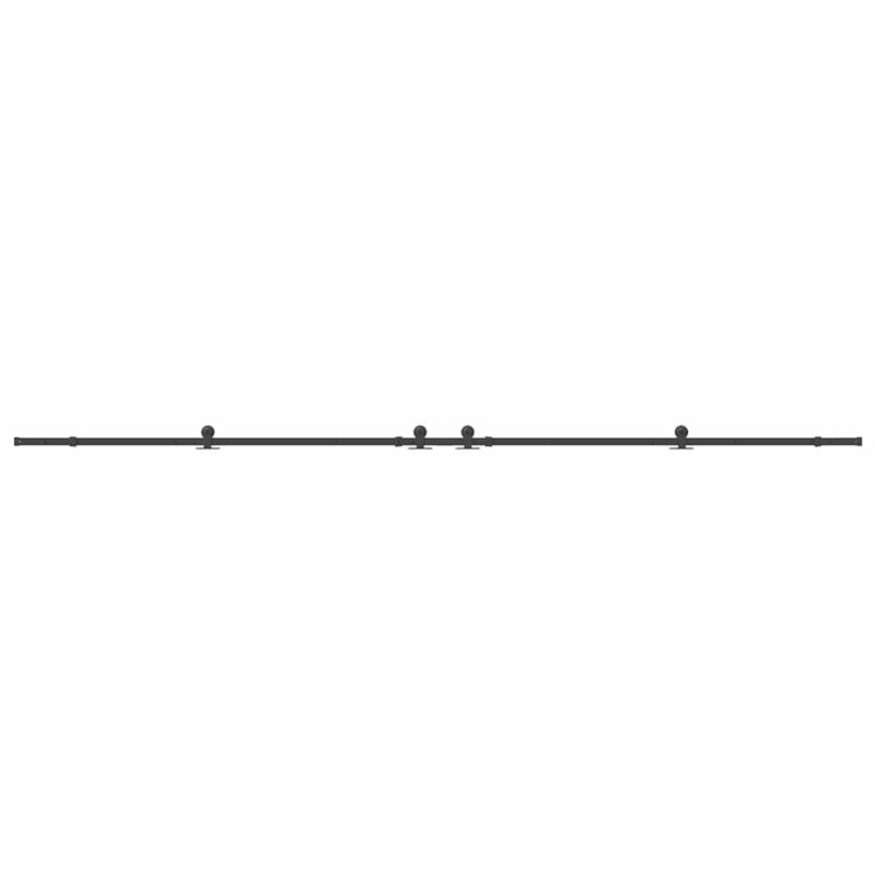Set feronerie pentru uși glisante, negru, 427 cm, oțel