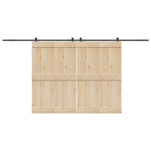 Set feronerie pentru uși glisante, negru, 427 cm, oțel
