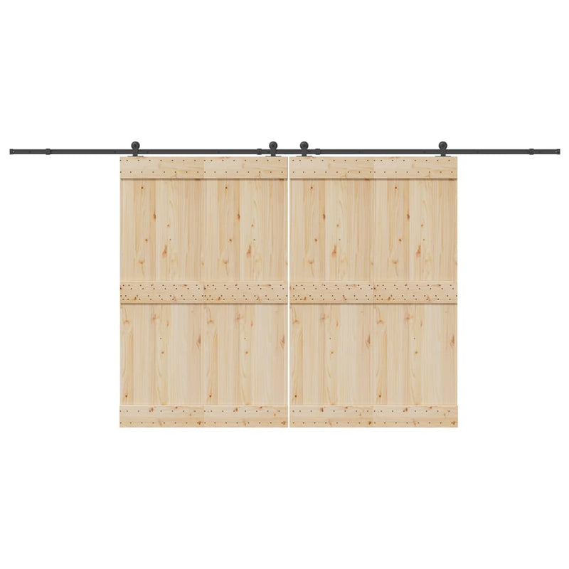 Set feronerie pentru uși glisante, negru, 427 cm, oțel