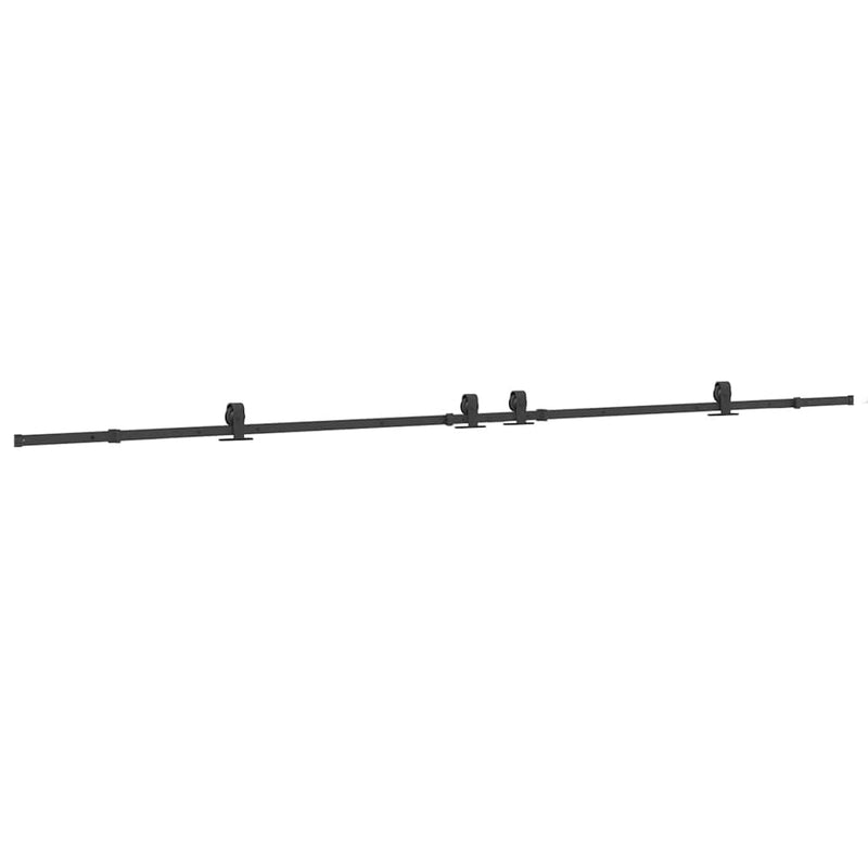 Set feronerie pentru uși glisante, negru, 400 cm, oțel