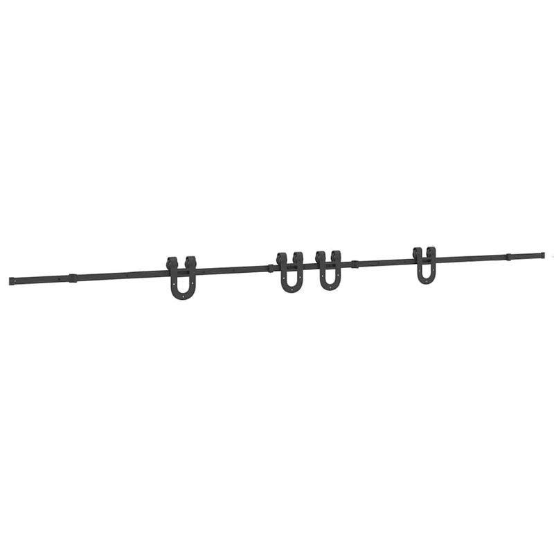 Set feronerie pentru uși glisante, negru, 400 cm, oțel