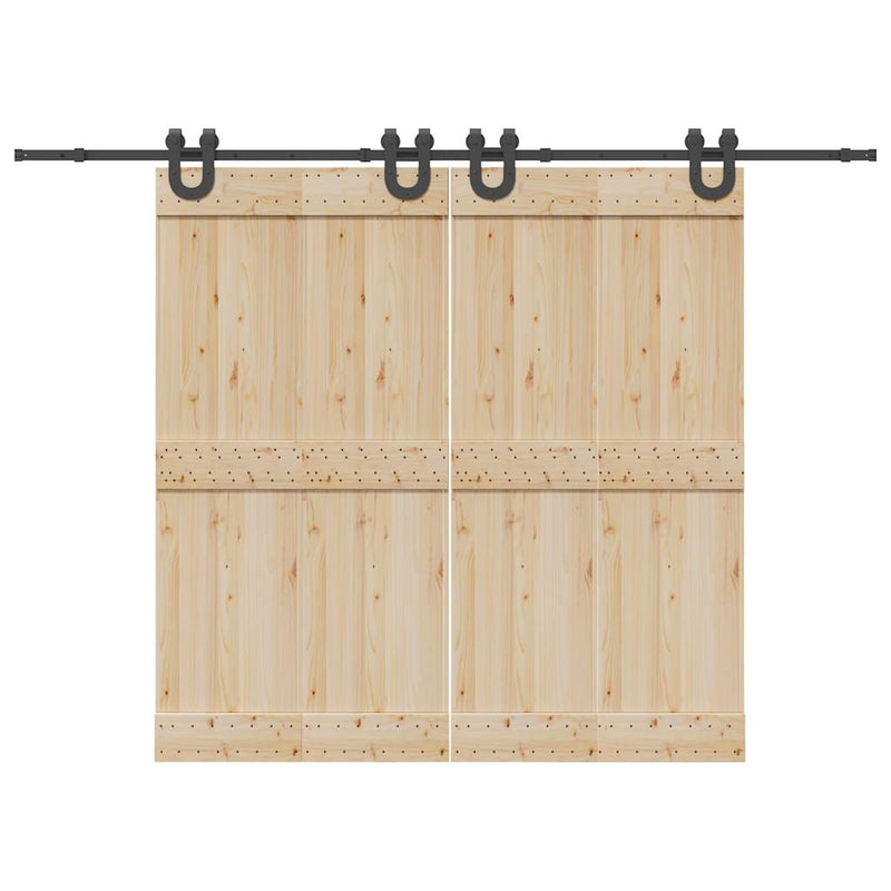 Set feronerie pentru uși glisante, negru, 400 cm, oțel