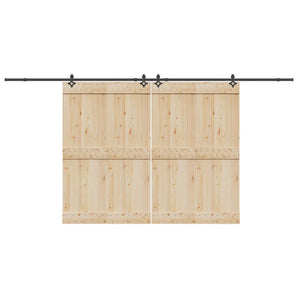 Set feronerie pentru uși glisante, negru, 427 cm, oțel