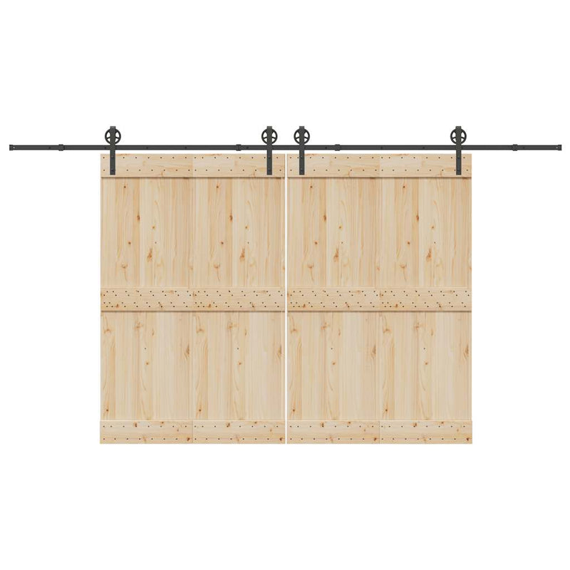Set feronerie pentru uși glisante, negru, 400 cm, oțel
