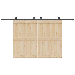 Set feronerie pentru uși glisante, negru, 400 cm, oțel