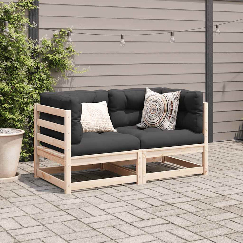 Set canapele de grădină, 2 piese, lemn masiv de pin