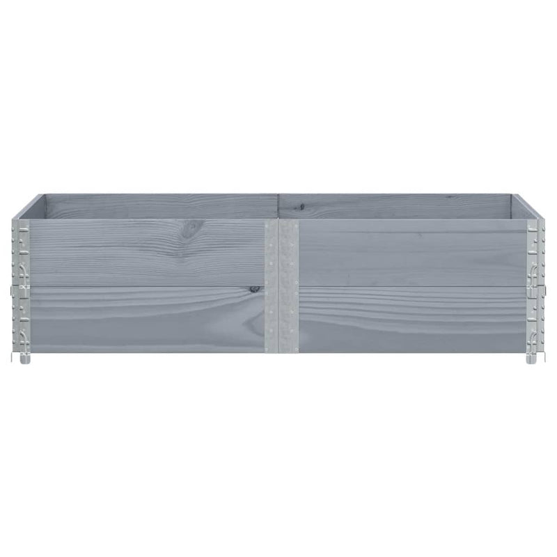 Rame pentru paleți 2 buc. gri 150x100 cm lemn masiv de pin