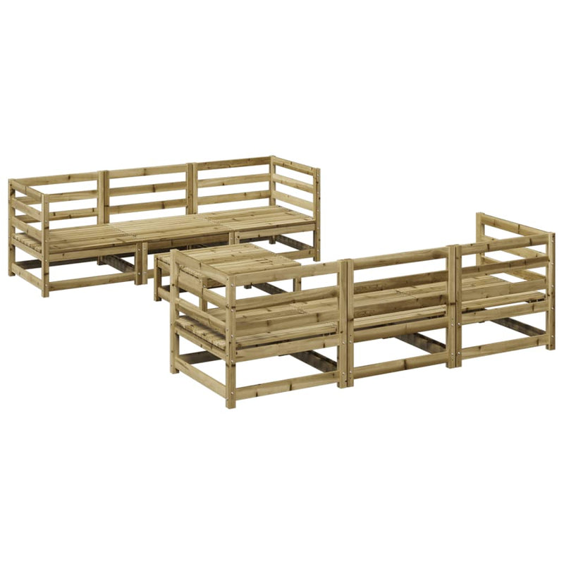 Set canapea de grădină, 7 piese, lemn de pin tratat