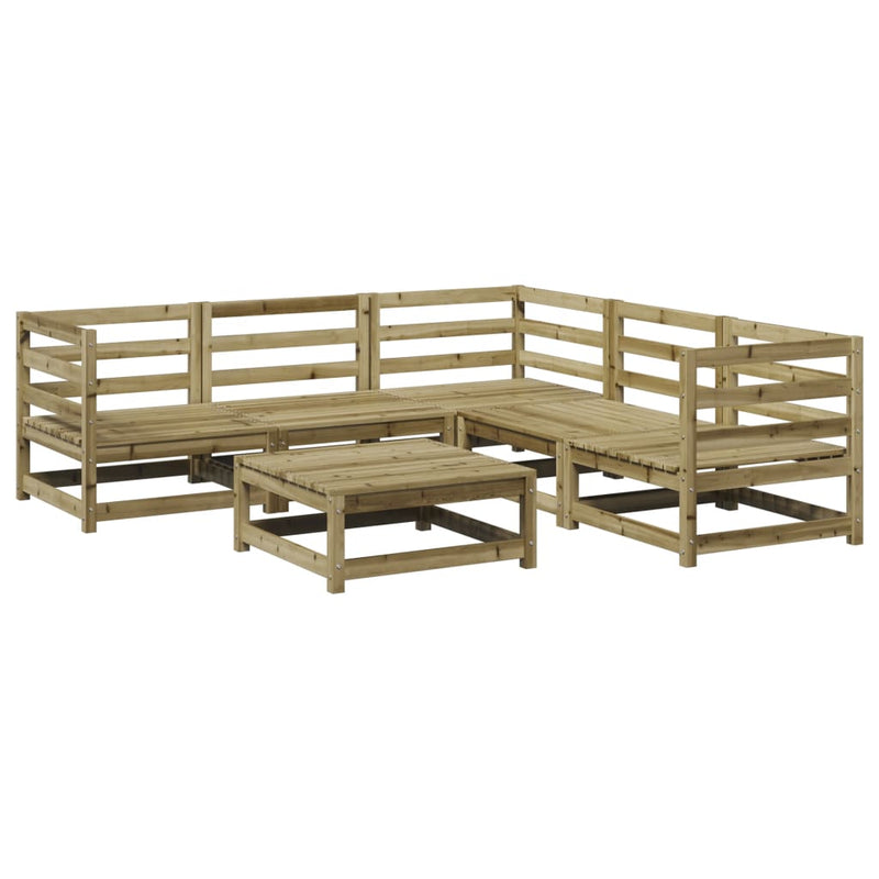 Set canapea de grădină, 6 piese, lemn de pin tratat