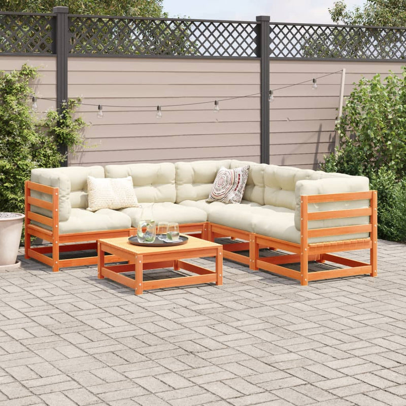Set mobilier de grădină cu perne, 6 piese, lemn masiv de pin