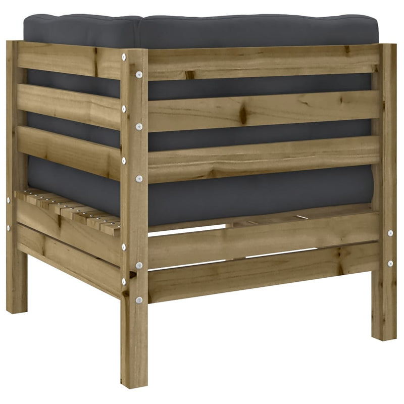 Set canapele de grădină cu perne, 6 piese, lemn de pin tratat