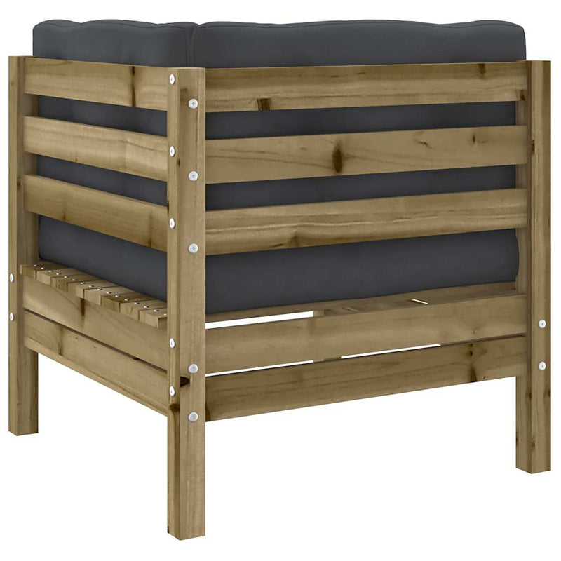 Set canapele de grădină cu perne, 6 piese, lemn de pin tratat
