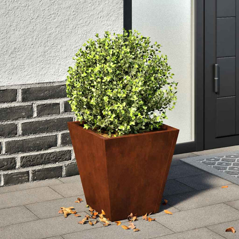 Jardiniere de grădină 2 buc 30x30x30 cm Oțel pentru intemperii
