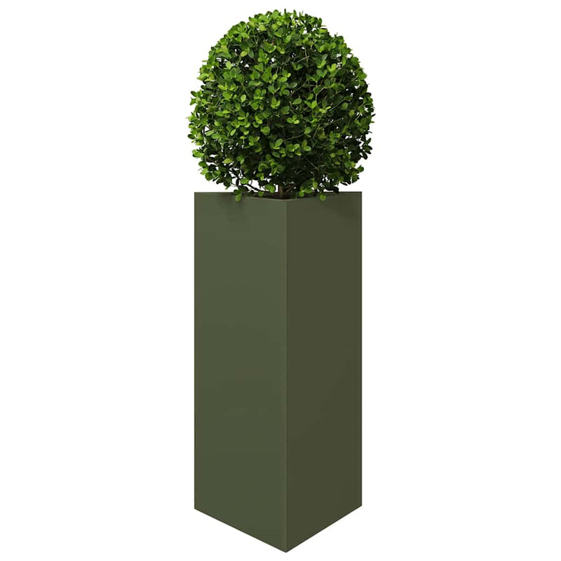 Jardiniere grădină, 2 buc., verde, 40x34,5x75cm, oțel, triunghi
