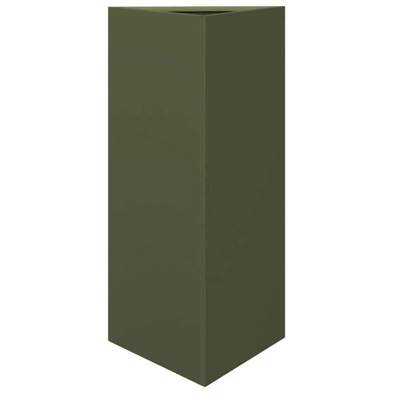 Jardiniere grădină, 2 buc., verde, 40x34,5x75cm, oțel, triunghi