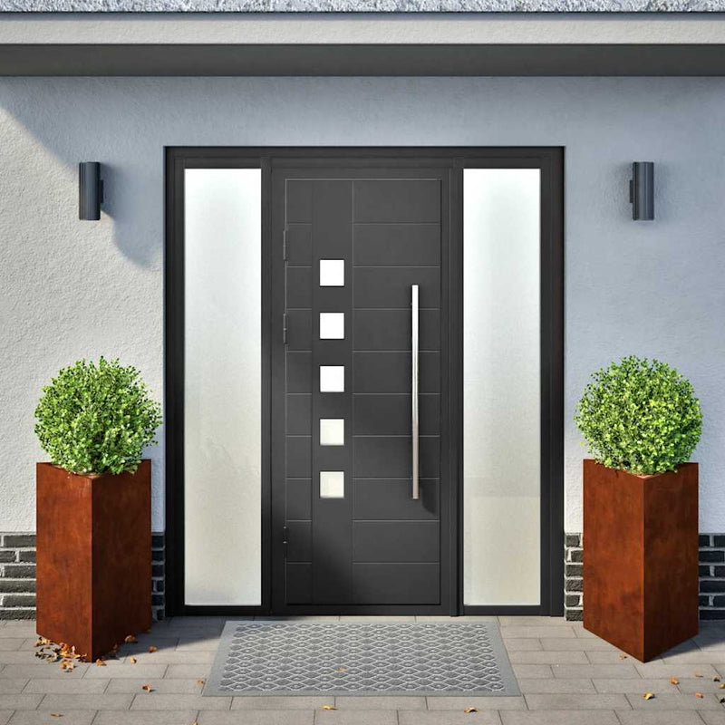 Jardiniere de grădină 2 buc Triunghiular Oțel pentru intemperii