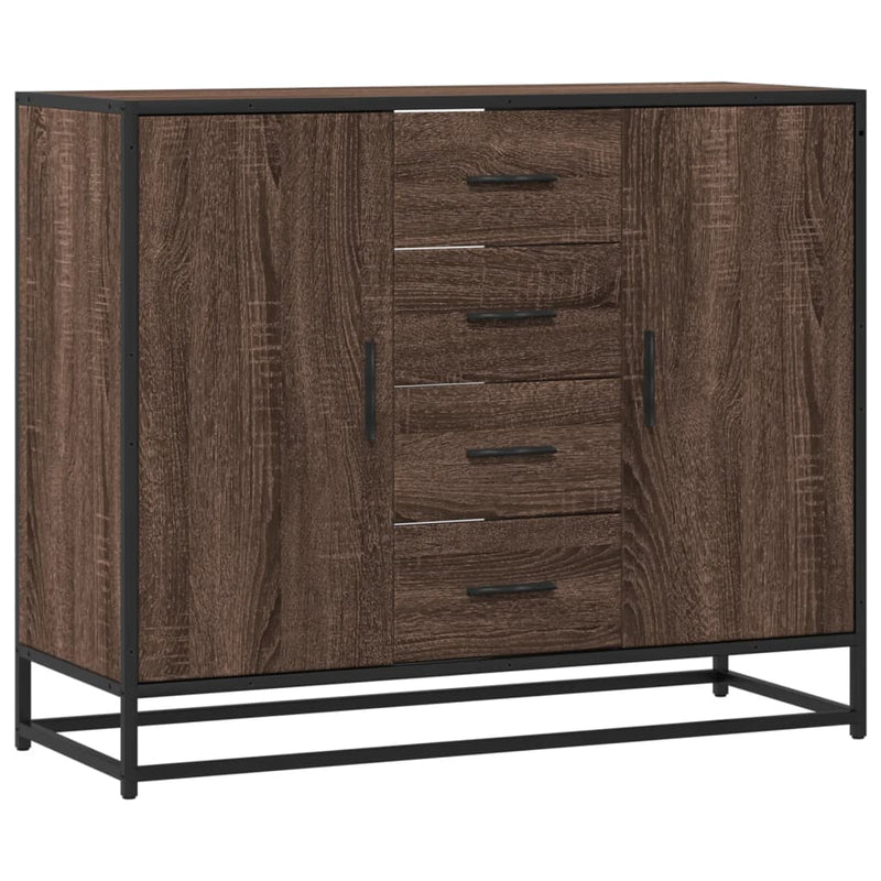 Dulap, stejar maro, 92x35x76 cm, lemn prelucrat