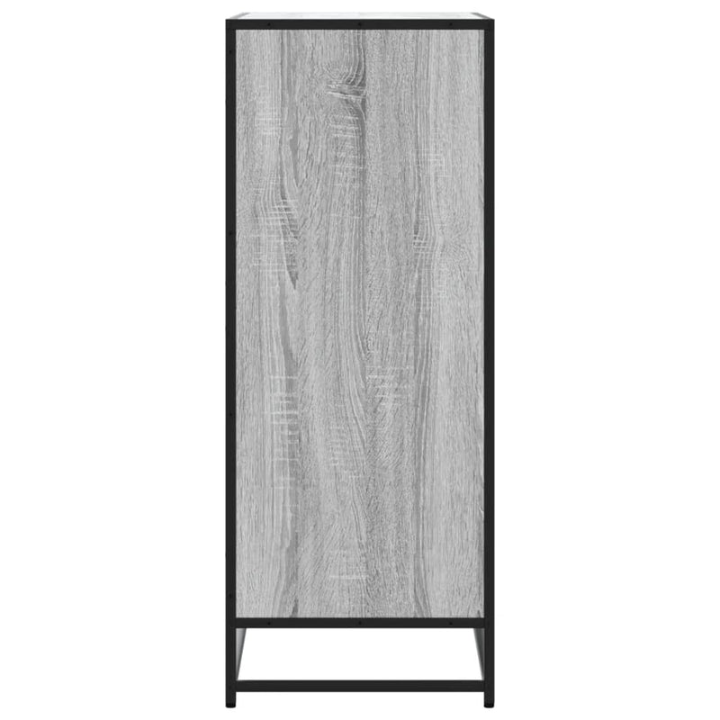 Pantofar, sonoma gri, 75x38x97,5 cm, lemn prelucrat/metal