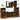 Set de mobilier de baie 4 piese Lemn prelucrat de stejar afumat