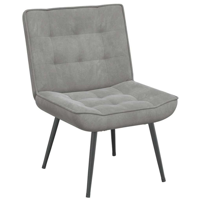 Scaun de relaxare cu taburet, gri deschis, catifea