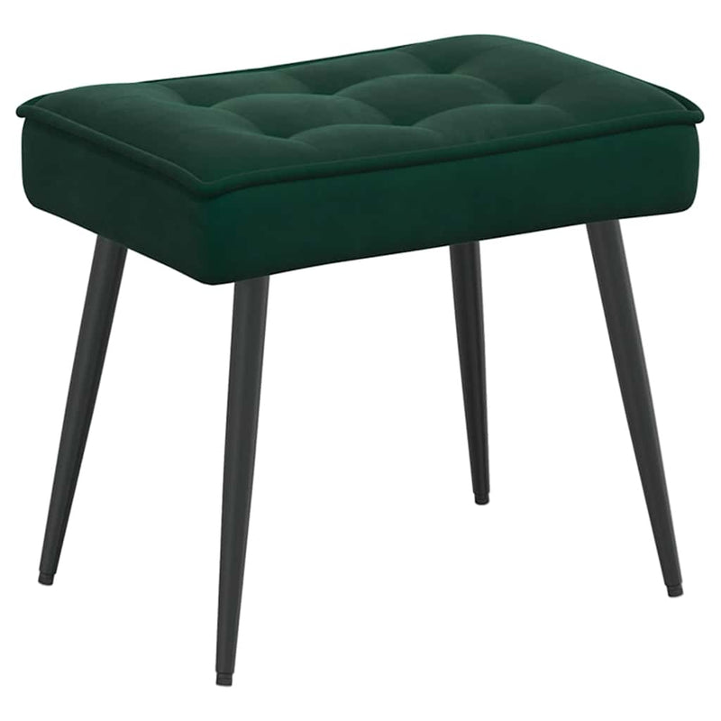 Scaun de relaxare cu taburet, verde închis, catifea