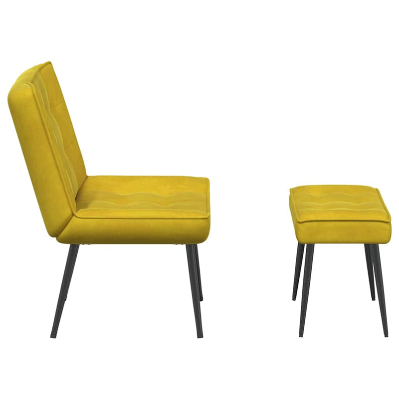 Scaun de relaxare cu scaun catifea galbenă
