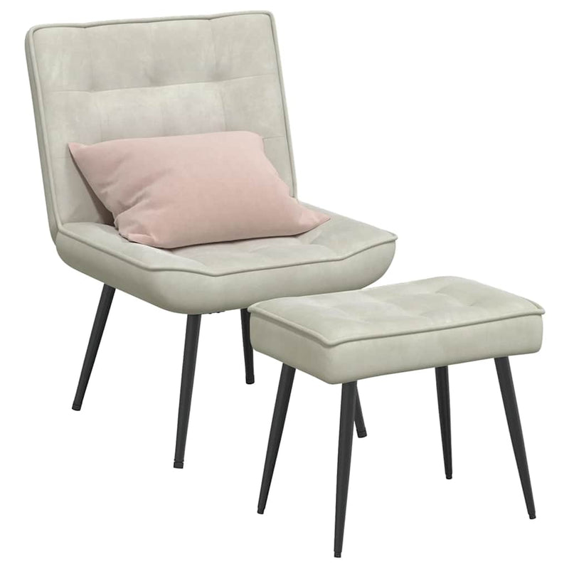 Scaun de relaxare cu scaun catifea crem