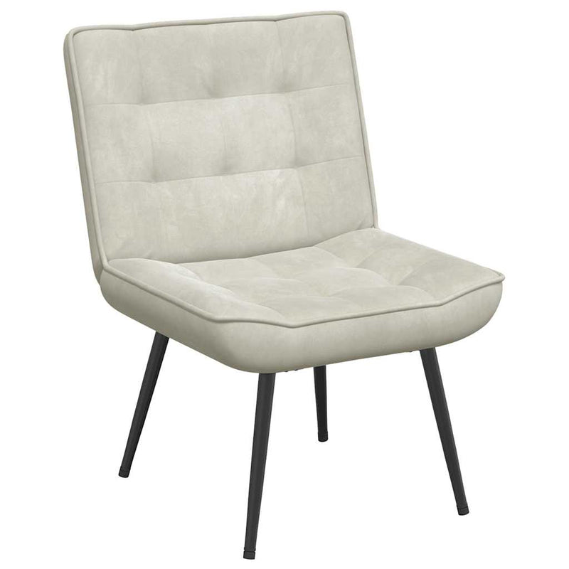 Scaun de relaxare cu scaun catifea crem