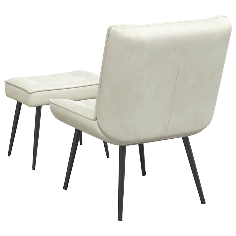 Scaun de relaxare cu scaun catifea crem
