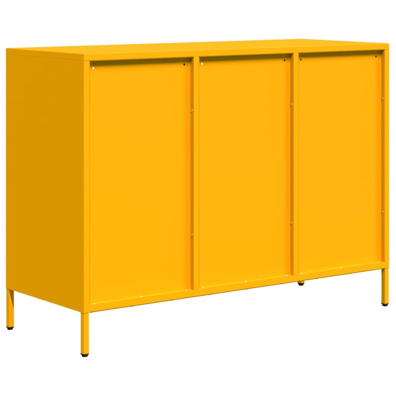 Dulap, galben muștar, 101,5x39x73,5 cm, oțel laminat la rece