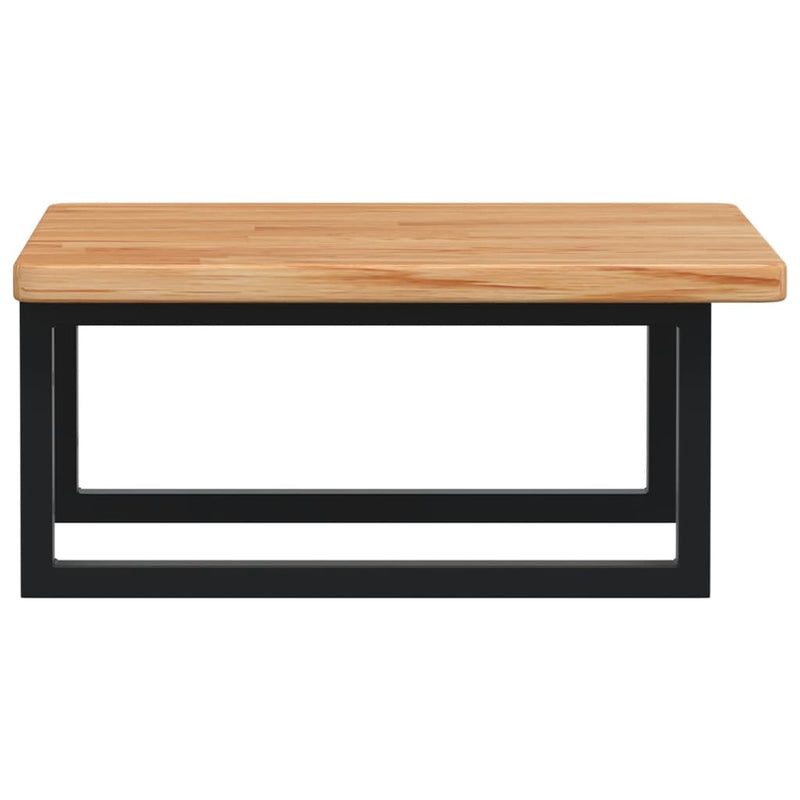 Raft pentru lavoar montat pe perete, oțel și lemn masiv stejar